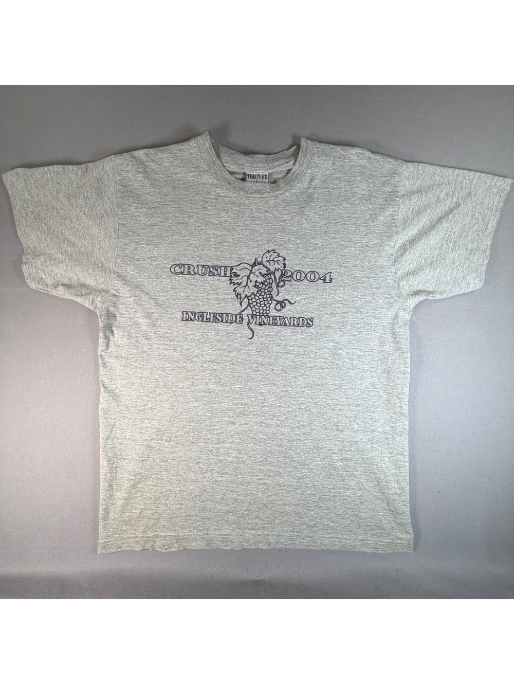 VTG 2004 Ingleside Vineyards Crush Shirt Mens L Gray Virginia Winery Wine Tee
